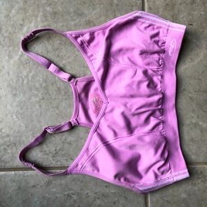 Pink With White Stripes Champion Sports Bra